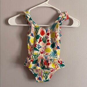 Mini Boden Colorful Sea Life 2-3T Swimsuit